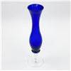 Image 2 : VINTAGE TALL COBALT BLUE SPIRAL STEM BUD VASE
