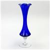 Image 1 : VINTAGE SMALL COBALT BLUE SPIRAL STEM BUD VASE