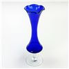Image 2 : VINTAGE SMALL COBALT BLUE SPIRAL STEM BUD VASE