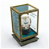 Image 1 : VINTAGE PAINTED EGG IN DISPLAY CASE - BIRD FLOWERS