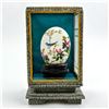 Image 2 : VINTAGE PAINTED EGG IN DISPLAY CASE - BIRD FLOWERS