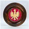 Image 1 : VINTAGE WOODEN PLATE WITH POLISH CREST CARVING