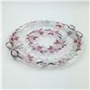 Image 1 : FLORAL RIBBONS BOWS GLASS CAKE SERVING PLATE TRAY