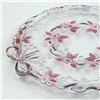 Image 2 : FLORAL RIBBONS BOWS GLASS CAKE SERVING PLATE TRAY