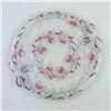Image 3 : FLORAL RIBBONS BOWS GLASS CAKE SERVING PLATE TRAY
