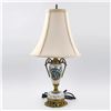 Image 1 : VTG BRASS PORCELAIN LAMP & SHADE VICTORIAN THEME
