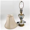Image 3 : VTG BRASS PORCELAIN LAMP & SHADE VICTORIAN THEME