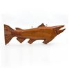 Image 1 : LARGE RUSTIC BIG OLE FISH WOOD CARVING - SALMON?