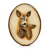 Image 1 : VTG DOE & FAWN DEER WALL CHALKWARE SCULPTURE