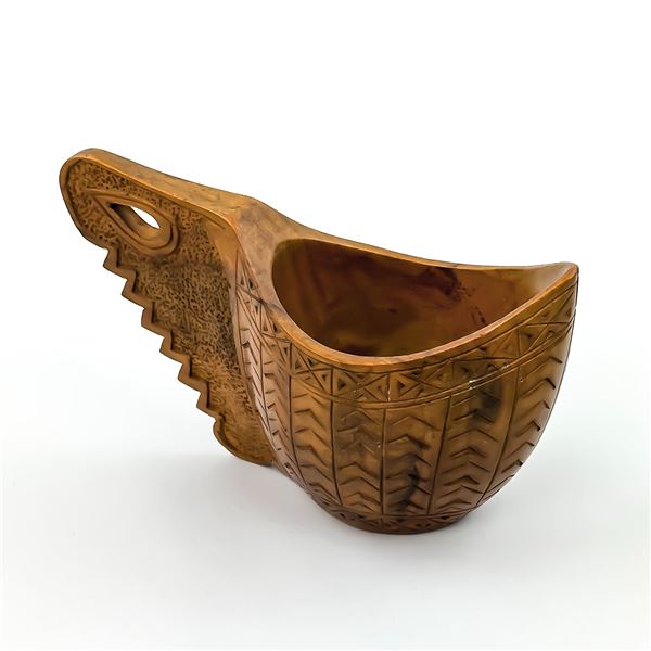 HAND CARVED WOODEN YUGOSLAVIAN WEDDING CUP