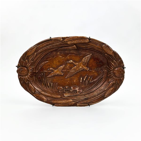 VINTAGE BURWOOD DISH - GEESE BULLRUSHES FLOWERS