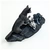 Image 2 : HAND CRAFTED CERAMIC WOLF AND CUBS FIGURINE