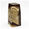 Image 1 : DIAMOND SHAPED POTTERY VASE - ABSTRACT BIRDS