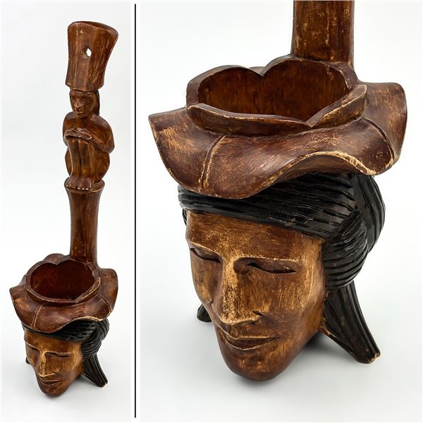 HAND CARVED WOODEN POLYNESIAN LADLE OR PLANTER