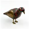 Image 1 : WOODEN BIRD CARVING WITH TOOLED METAL TRIM
