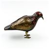 Image 2 : WOODEN BIRD CARVING WITH TOOLED METAL TRIM