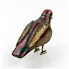 Image 3 : WOODEN BIRD CARVING WITH TOOLED METAL TRIM