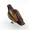 Image 4 : WOODEN BIRD CARVING WITH TOOLED METAL TRIM