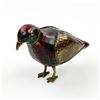 Image 5 : WOODEN BIRD CARVING WITH TOOLED METAL TRIM
