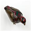 Image 6 : WOODEN BIRD CARVING WITH TOOLED METAL TRIM