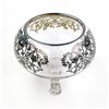 Image 2 : FOOTED BOWL WITH FLORAL PATTERN SILVER OVERLAY