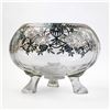 Image 3 : FOOTED BOWL WITH FLORAL PATTERN SILVER OVERLAY