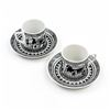 Image 2 : GREEK HANDMADE PAINTED KEPAMEIKH CUPS & SAUCERS