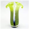 Image 1 : JACK IN THE PULPIT STYLE ART GLASS VASE - GREEN/BL