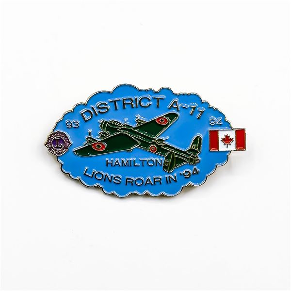 LIONS CLUB HAMILTON DISTRICT A-11 LAPEL PIN - 93-9