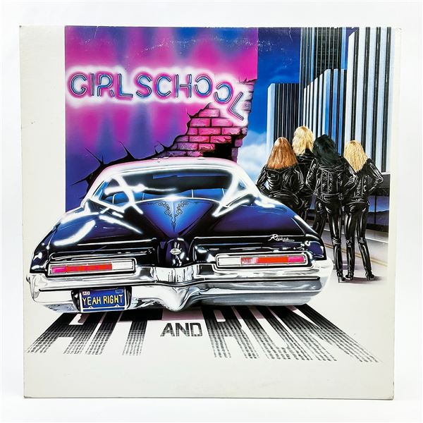 GIRLSCHOOL - HIT AND RUN - VINY LP RECORD ALBUM