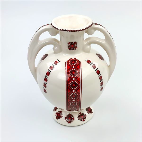 UKRAINIAN ART POTTERY VASE - CROSS STITCH PATTERN