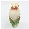 Image 2 : HAND CRAFTED RUFFLED ART POTTERY PASTEL LEAF VASE