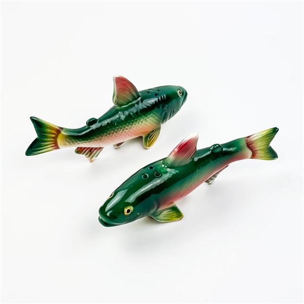 VINTAGE RAINBOW TROUT SALT & PEPPERS SHAKERS