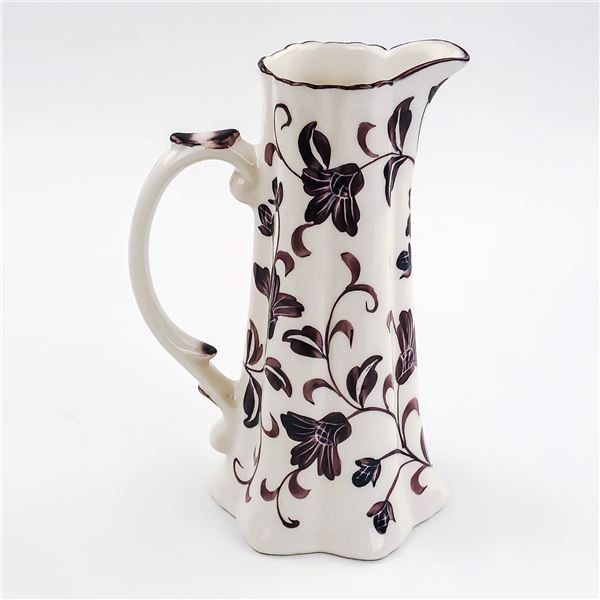 PURPLE FLORAL PORCELAIN PITCHER - ANDREA BY SADEK