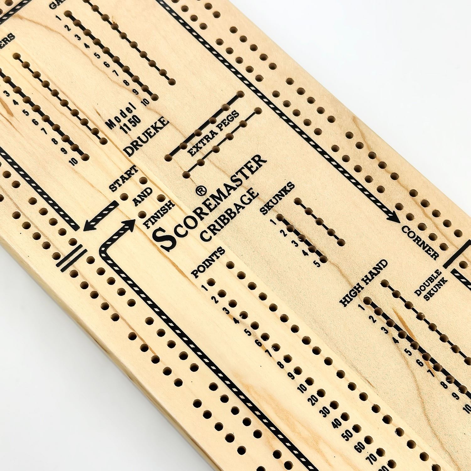DRUEKE SCOREMASTER CRIBBAGE BOARD MODEL 1150 drueke-scoremaster-cribbage-board-model-1150