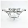 Image 1 : LARGE FOOTED CLEAR GLASS BOWL SILVER OVERLAY 11.5”