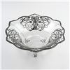 Image 2 : LARGE FOOTED CLEAR GLASS BOWL SILVER OVERLAY 11.5”