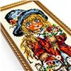 Image 1 : VINTAGE FRAMED 70’S CROSS STITCH GIRL POULBOT