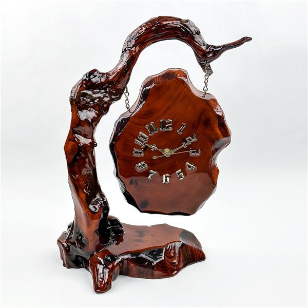 CUSTOM HAND CRAFTED RESIN COATED WOODEN CLOCK