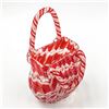 Image 1 : HAND BLOWN CANDY CANE STYLED ART GLASS BASKET