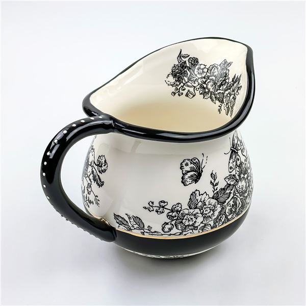 CERAMIC MUD PIE FLORAL BUTTERFLY THEMED PITCHER