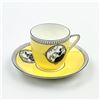 Image 1 : VINTAGE FOLEY CHINA YELLOW SILHOUETTE CUP SAUCER