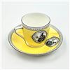Image 2 : VINTAGE FOLEY CHINA YELLOW SILHOUETTE CUP SAUCER