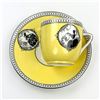 Image 3 : VINTAGE FOLEY CHINA YELLOW SILHOUETTE CUP SAUCER