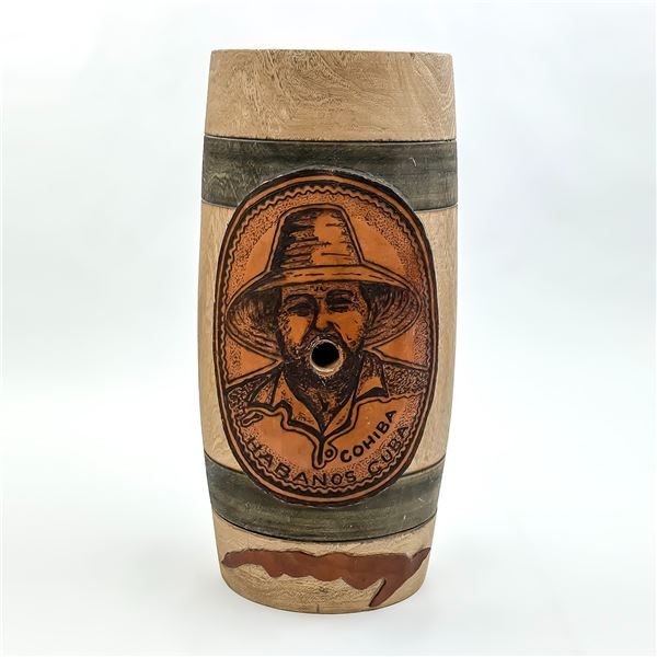 VTG COHIBA CIGARS WOOD ADVERTISING BARREL CUBA