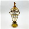 Image 1 : HAND BLOWN GLASS AMBER CANDY APOTHECARY JAR