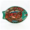 Image 1 : MEXICAN HAND PAINTED TERRACOTTA FISH STORY PLATE