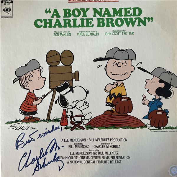 Signed original Peanuts "A Boy Named Charlie Brown" soundtrack album