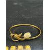 Image 2 : Sterling Silver with Stones Pendant & Gold Tone with Carved Bone Bangle