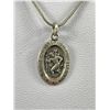 Image 2 : Vintage Sterling Silver St. Christopher Pendant with Chain Necklace